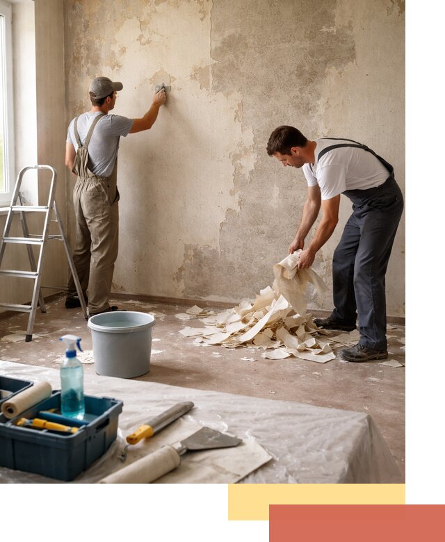 Снятие старых обоев в Мариинске быстро и качественно