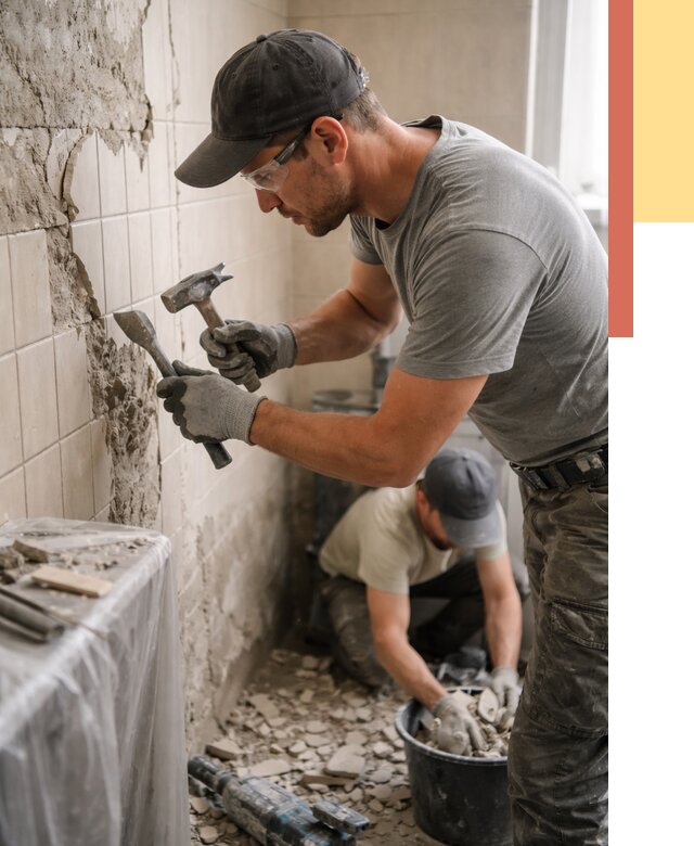 Демонтаж плитки со стен в Мариинске от 867 руб. — быстро и недорого | ОТДЕЛОЧНИК-Мрн