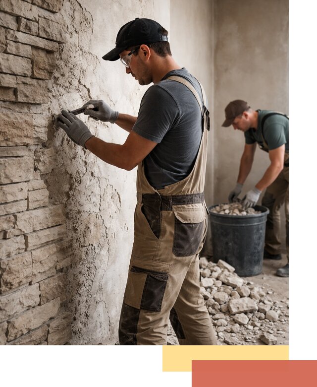 Демонтаж декоративного камня в Мариинске профессионально и безопасно