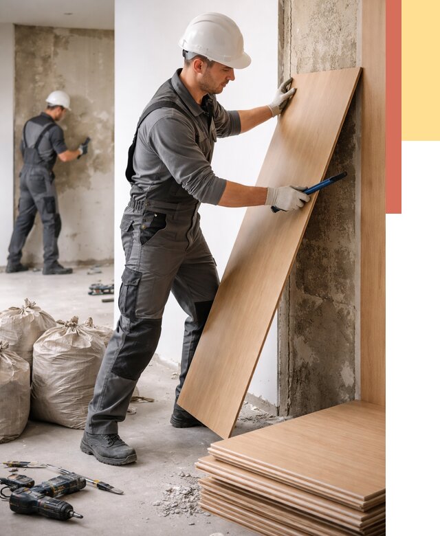 Демонтаж стеновых панелей в Мариинске от 3569 руб. за м² быстро и недорого | ОТДЕЛОЧНИК-Мрн