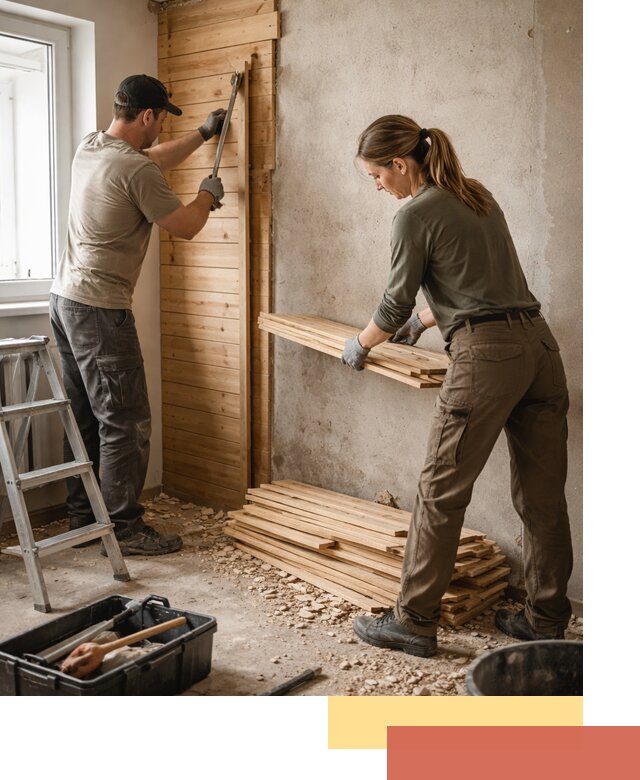 Демонтаж вагонки со стен в Мариинске — профессиональный демонтаж