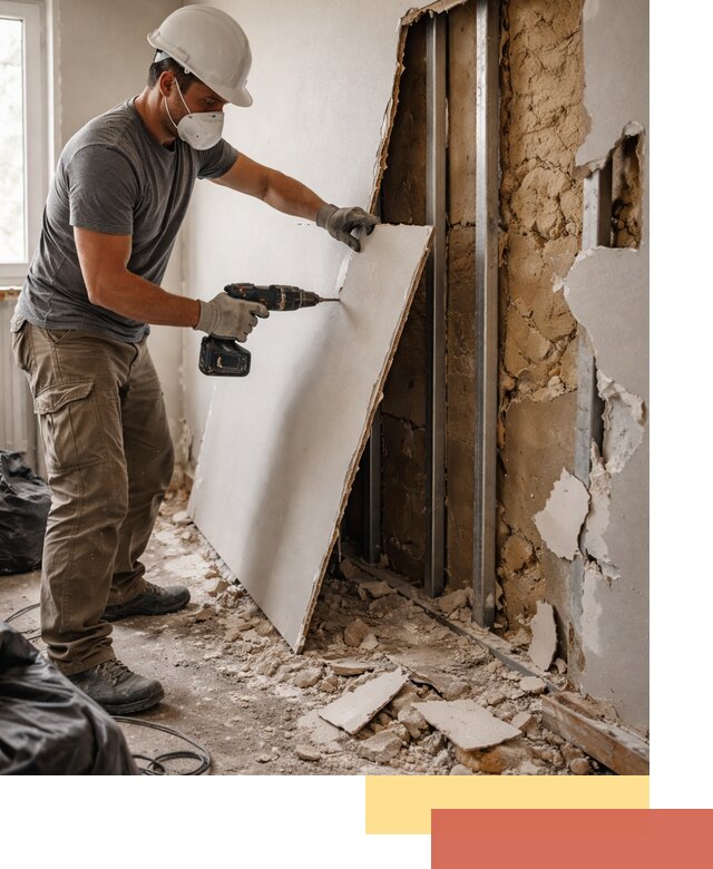 Демонтаж гипсокартона со стен в Мариинске качественно и быстро