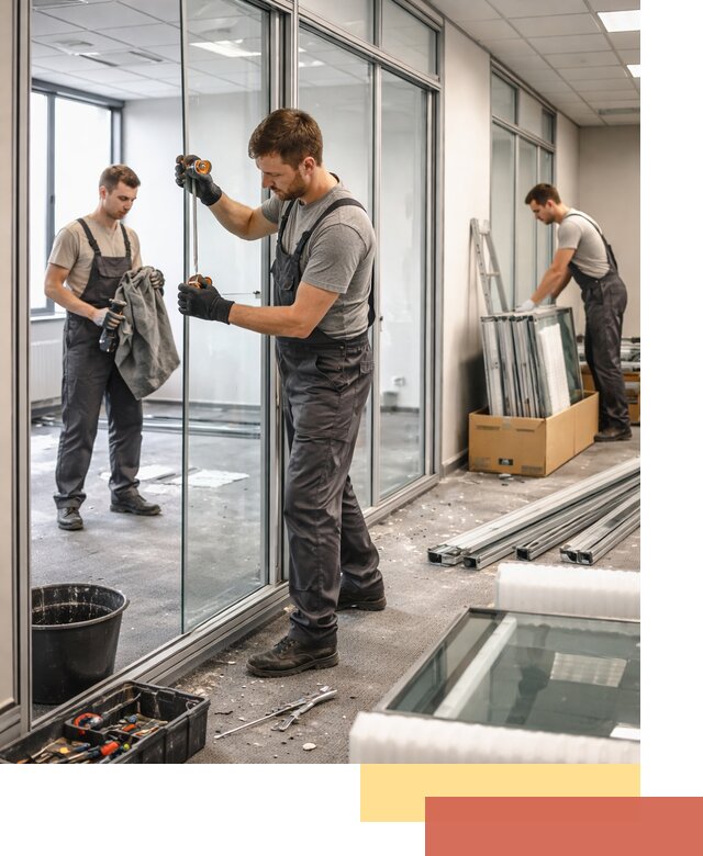 Демонтаж стеклянных перегородок в Мариинске быстро и безопасно