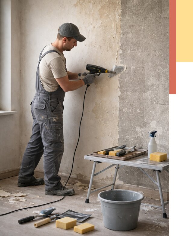 Очистка стен от клея в Мариинске от 1887 руб. — снятие и удаление клея со стен | ОТДЕЛОЧНИК-Мрн