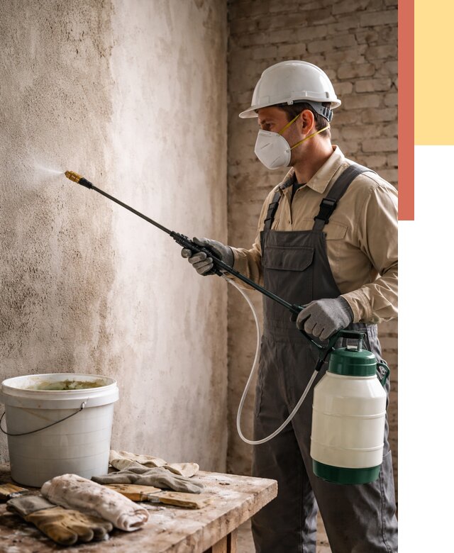 Антисептическая обработка стен в Мариинске от 1224 руб. — быстро и недорого | ОТДЕЛОЧНИК-Мрн