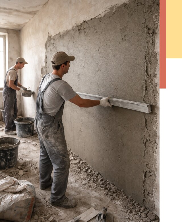 Цементная штукатурка стен в Мариинске от 4589 руб/м2 — быстро и недорого | ОТДЕЛОЧНИК-Мрн