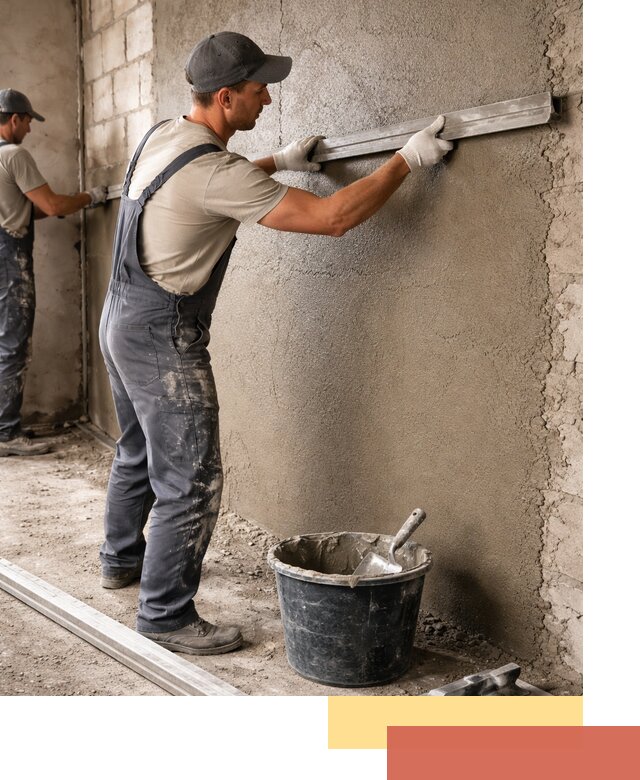 Штукатурка стен цементно-песчаная в Мариинске профессионально
