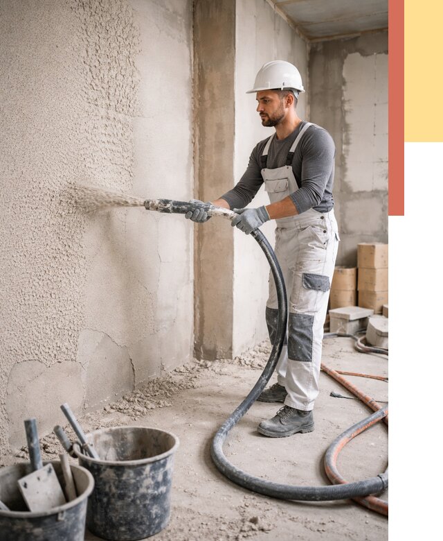 Машинная штукатурка стен в Мариинске под ключ от 6629 руб./м2 | ОТДЕЛОЧНИК-Мрн