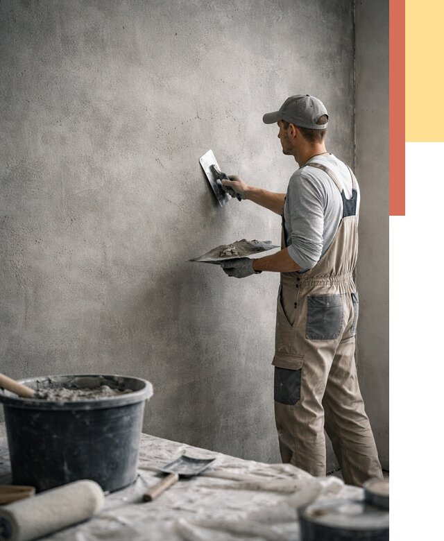 Декоративная штукатурка под бетон в Мариинске от 2550 руб./м² — нанесение под ключ | ОТДЕЛОЧНИК-Мрн