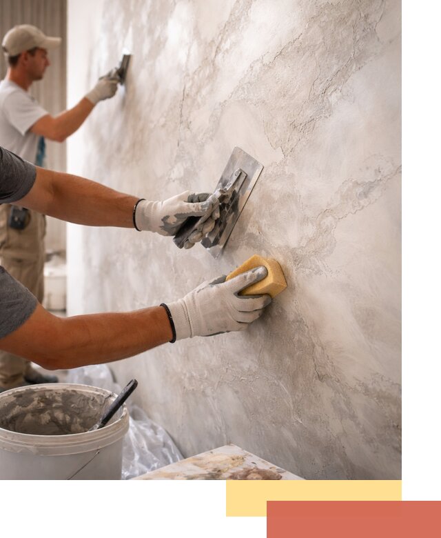 Декоративная штукатурка под мрамор в Мариинске для стен и потолков