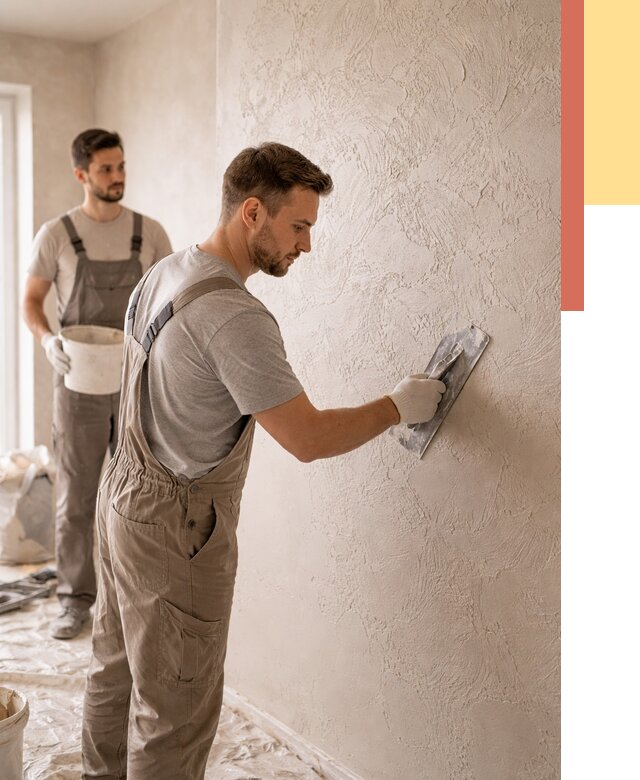 Фактурная штукатурка стен в Мариинске от 4283 руб./м² — заказать под ключ | ОТДЕЛОЧНИК-Мрн