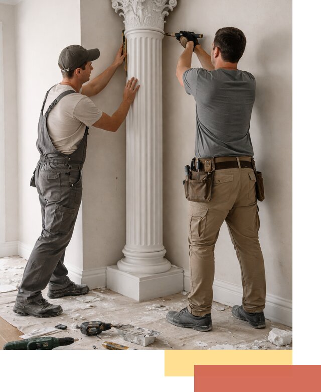 Установка декоративных колонн в Мариинске под ключ