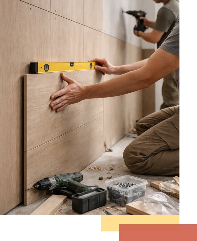 Профессиональный монтаж МДФ панелей на стены в Мариинске