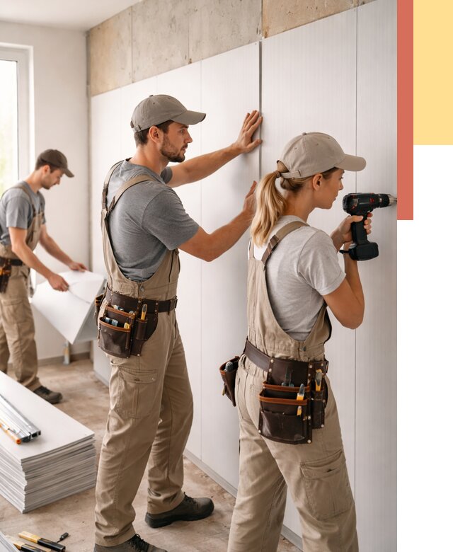 Монтаж ПВХ панелей на стены в Мариинске от 459 руб/м2 — быстро и недорого | ОТДЕЛОЧНИК-Мрн