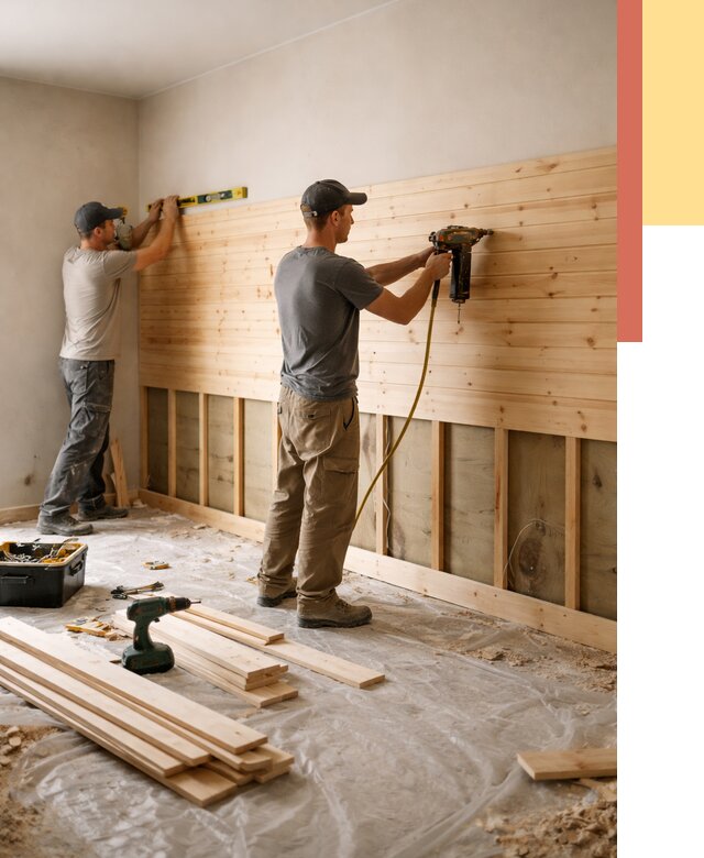 Монтаж деревянной вагонки на стены в Мариинске от 7649 руб. | Услуги монтажа вагонки | ОТДЕЛОЧНИК-Мрн