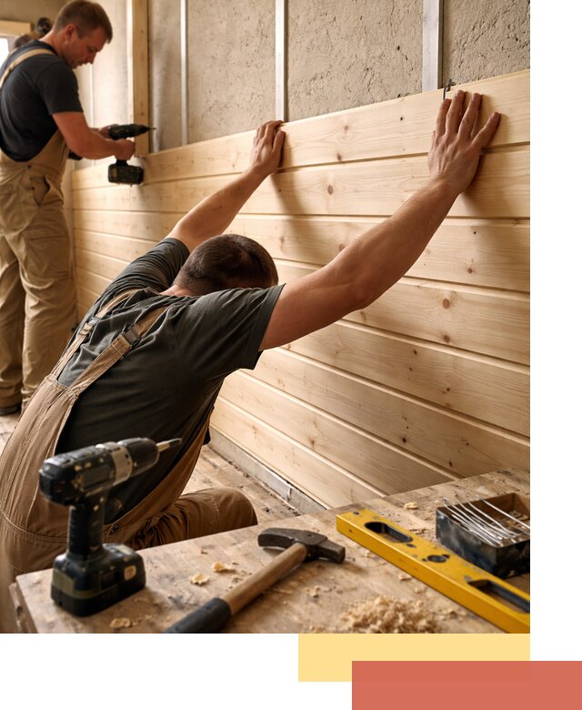 Монтаж деревянной вагонки на стены в Мариинске быстро и качественно