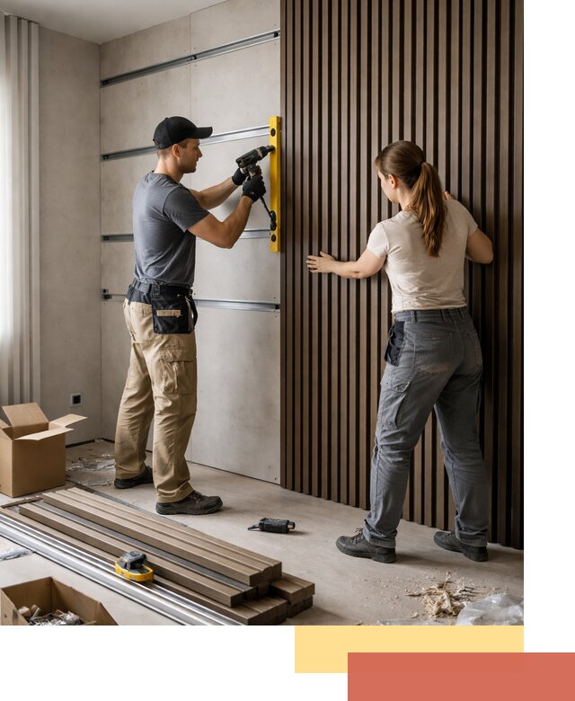 Монтаж реечных панелей на стены в Мариинске