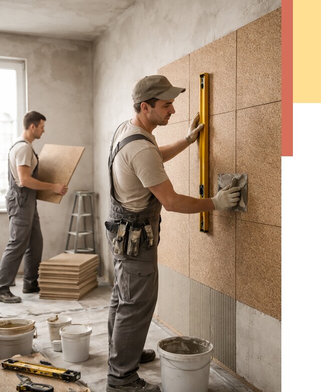 Монтаж пробковых панелей на стены в Мариинске от 3569 руб. — ОТДЕЛОЧНИК-Мрн