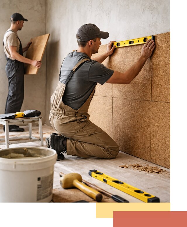 Монтаж пробковых панелей на стены в Мариинске быстро и качественно