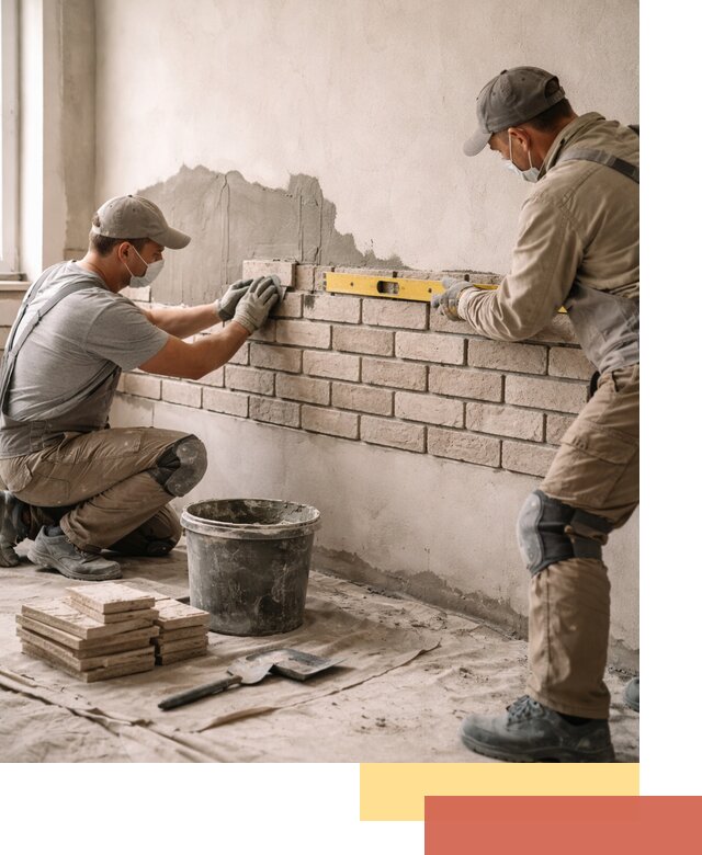 Монтаж декоративного кирпича профессионально в Мариинске