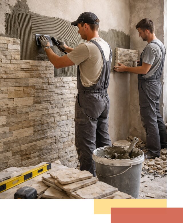 Монтаж искусственного камня в Мариинске — облицовка стен и фасадов