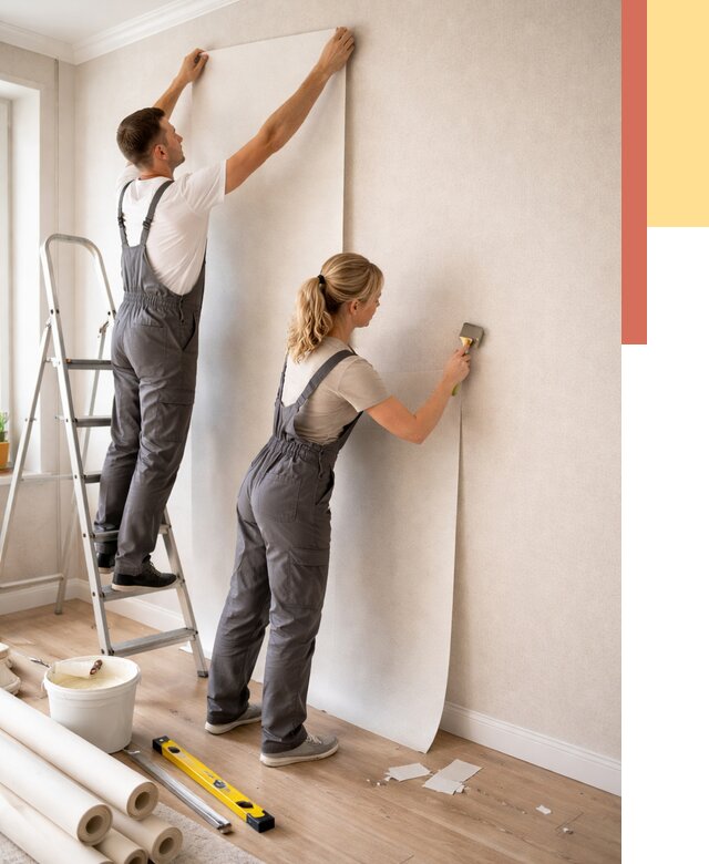 Поклейка флизелиновых обоев в Мариинске от 6119 руб. | Быстро и недорого — ОТДЕЛОЧНИК-Мрн