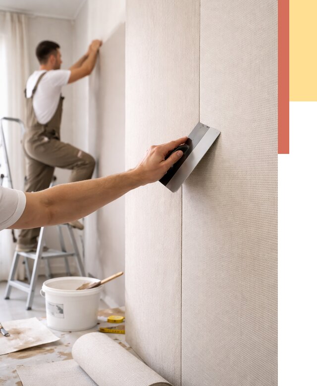 Поклейка текстильных обоев в Мариинске от 4589 руб. под ключ | ОТДЕЛОЧНИК-Мрн