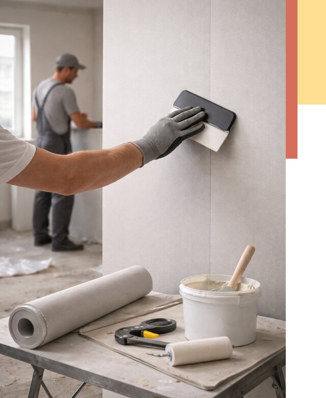 Поклейка обоев под покраску в Мариинске от 3569 руб. за м2 | ОТДЕЛОЧНИК-Мрн