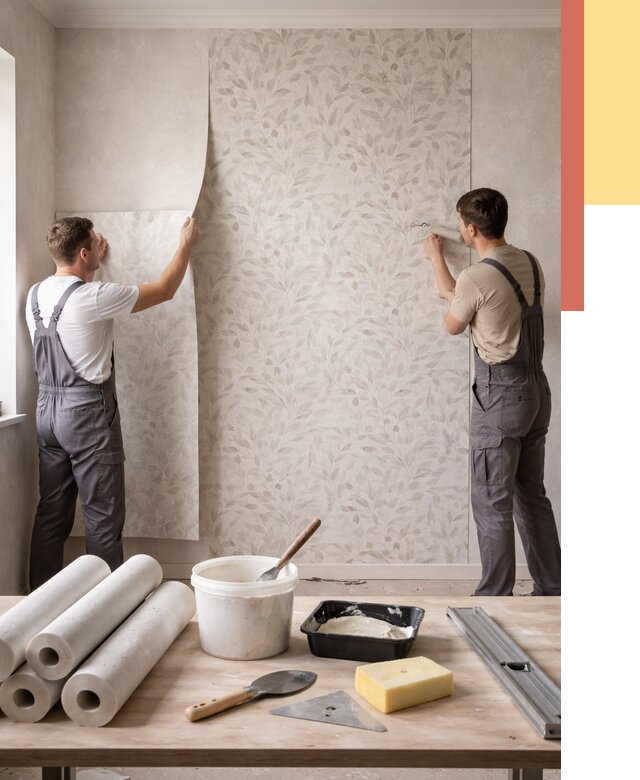 Поклейка обоев с подбором рисунка в Мариинске от 3569 руб. | ОТДЕЛОЧНИК-Мрн - быстро и недорого