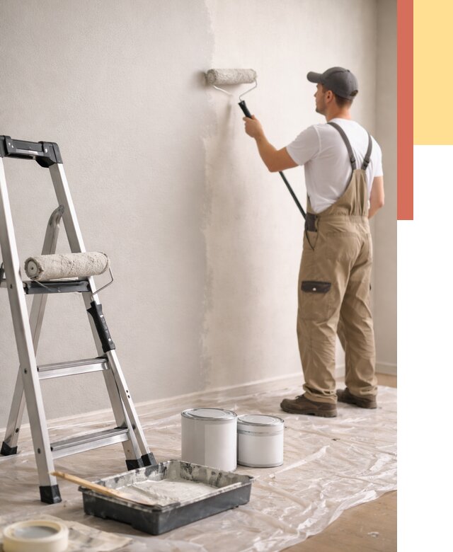 Покраска стен латексной краской в Мариинске от 4589 руб. за м2 | ОТДЕЛОЧНИК-Мрн