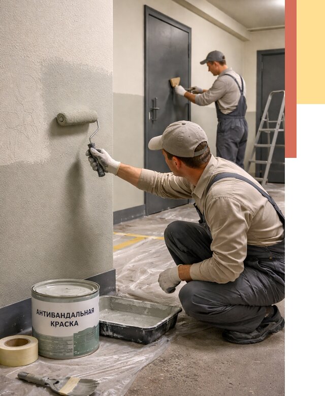 Покраска стен антивандальной краской в Мариинске от 4589 руб./м² под ключ | ОТДЕЛОЧНИК-Мрн
