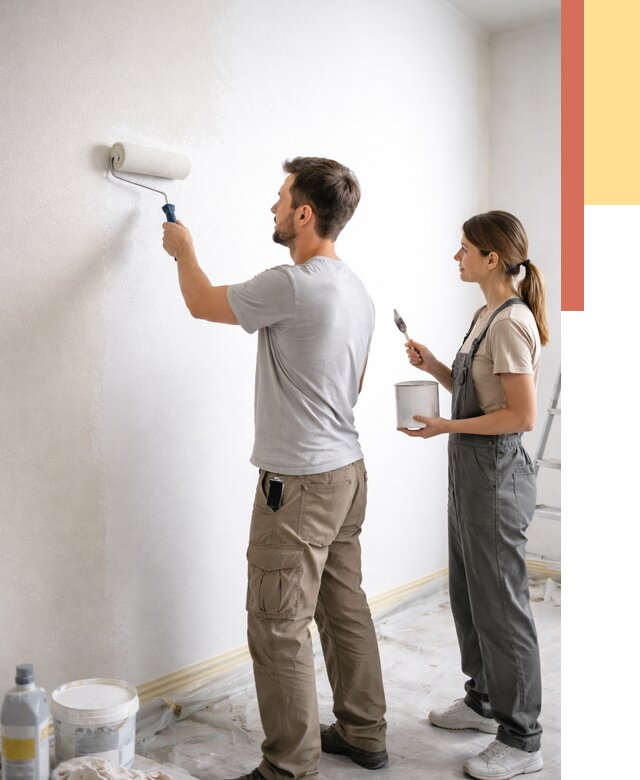 Окраска стен по стеклохолсту в Мариинске от 4589 руб/м² под ключ | ОТДЕЛОЧНИК-Мрн