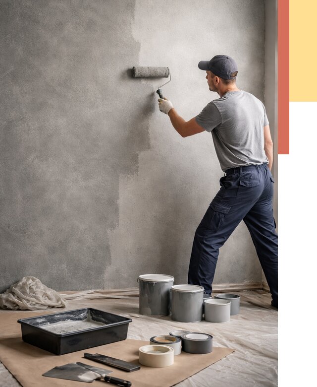 Покраска стен под бетон в Мариинске от 663 руб. за м2 — быстро и недорого | ОТДЕЛОЧНИК-Мрн