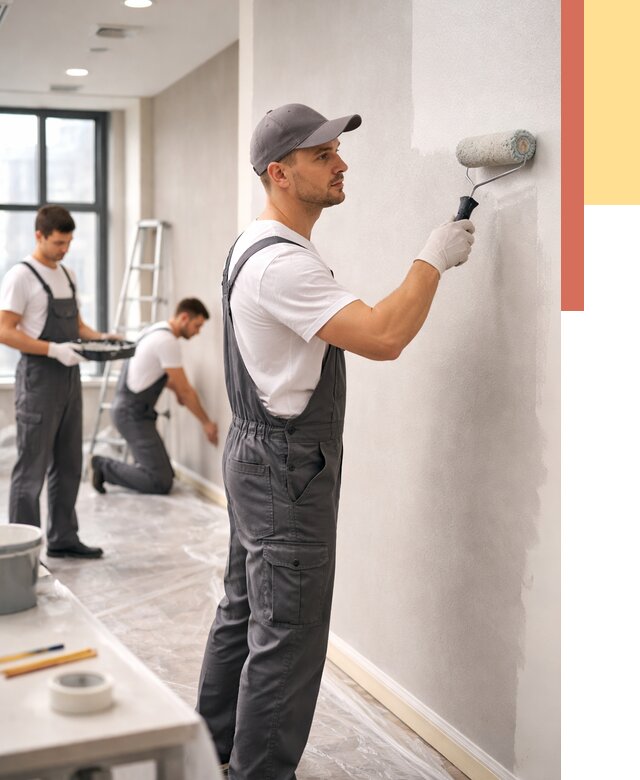 Покраска стен в офисе в Мариинске от 8668 руб. — быстро и недорого | ОТДЕЛОЧНИК-Мрн