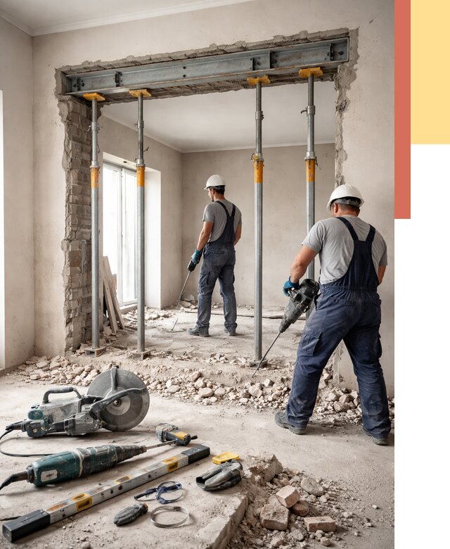 Прорезка проема в стене в Мариинске от 4589 руб. — быстро и недорого | ОТДЕЛОЧНИК-Мрн