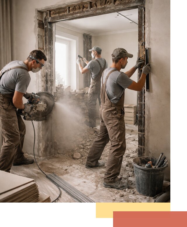 Расширение дверного проема под установку новой двери в Мариинске