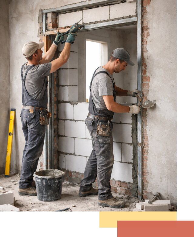 Закладка дверного проема под ключ в Мариинске: демонтаж, монтаж, отделка