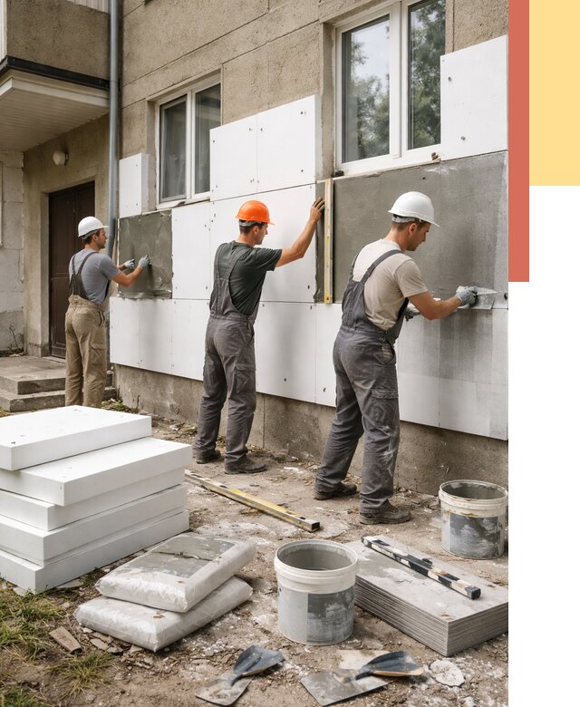 Утепление стен пенопластом в Мариинске от 1785 руб. — недорого и под ключ | ОТДЕЛОЧНИК-Мрн