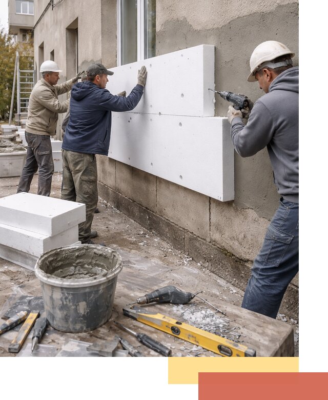 Утепление наружных стен пенопластом в Мариинске