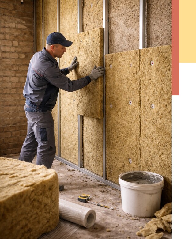 Утепление стен минватой в Мариинске от 1377 руб./м2 — недорого и быстро | ОТДЕЛОЧНИК-Мрн