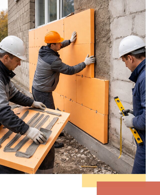 Утепление фасада пеноплексом под ключ в Мариинске