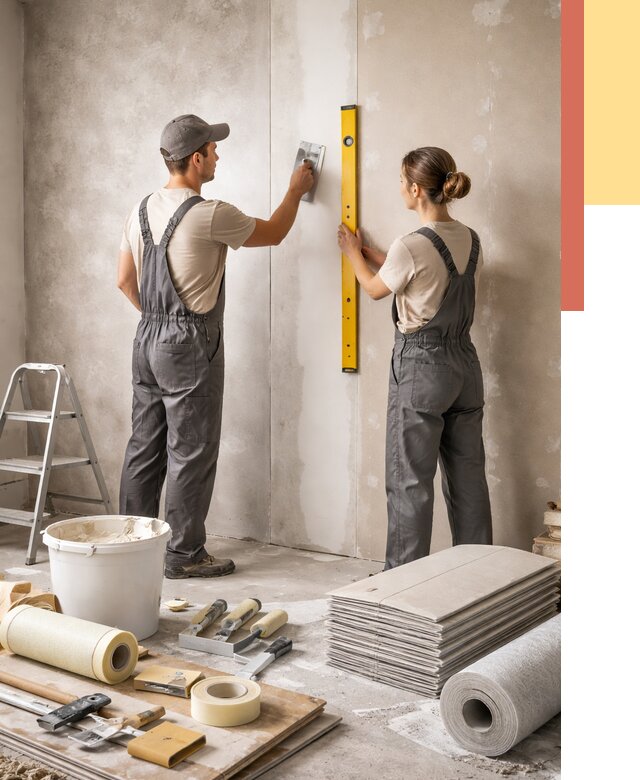 Отделка стен в Мариинске от 1530 руб/м² — недорого, быстро, под ключ | ОТДЕЛОЧНИК-Мрн