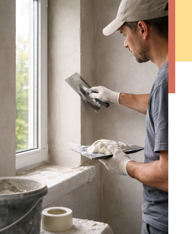 Штукатурка откосов в Мариинске от 4589 руб/м² — услуги и выравнивание под ключ | ОТДЕЛОЧНИК-Мрн