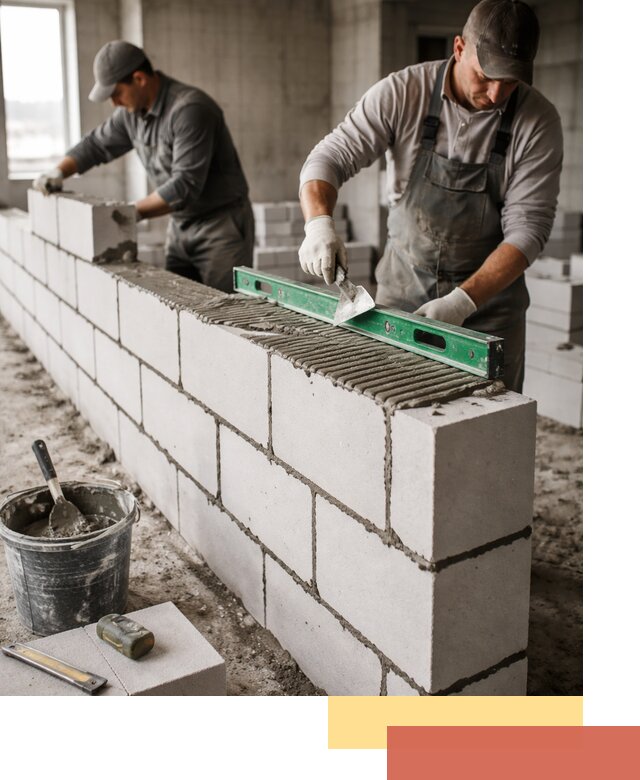 Кладка перегородок из газобетона в Мариинске быстро и качественно