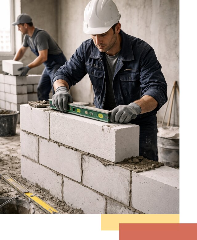 Кладка перегородок из пеноблока под ключ в Мариинске