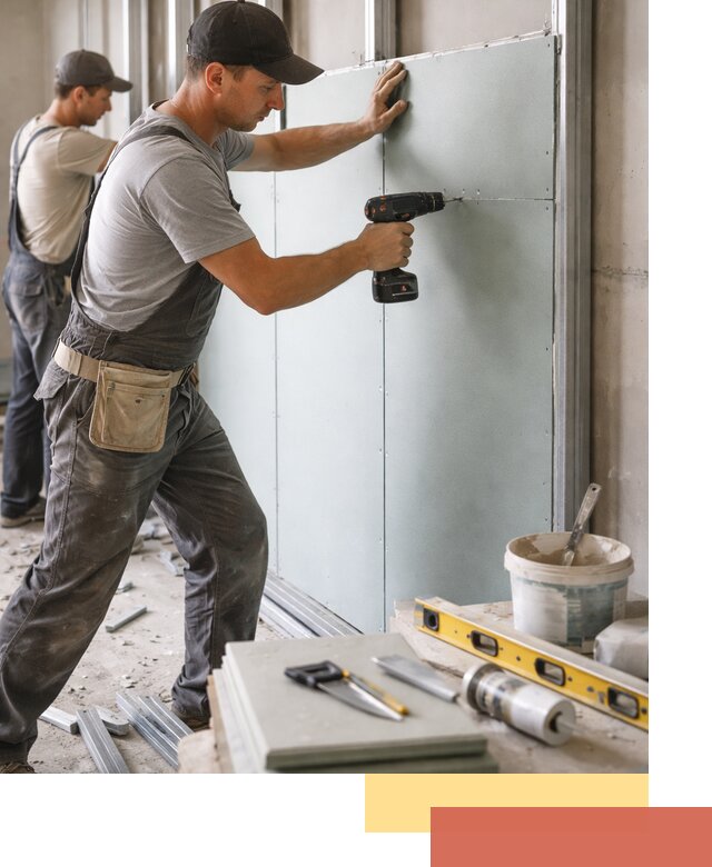 Кладка влагостойких перегородок ПГП в Мариинске