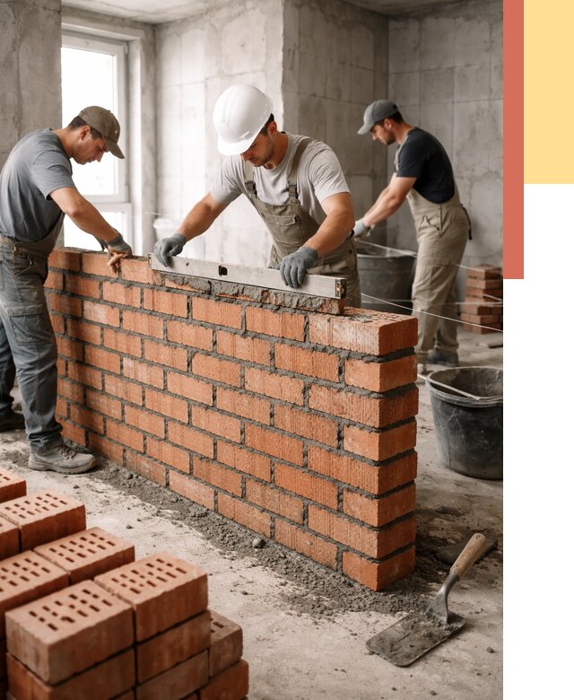 Кладка перегородок из кирпича в Мариинске от 3569 руб. за м² | ОТДЕЛОЧНИК-Мрн