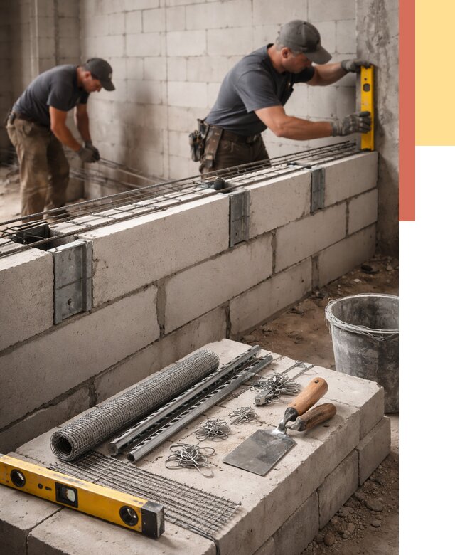 Армирование кладки перегородок в Мариинске от 765 руб. под ключ | ОТДЕЛОЧНИК-Мрн