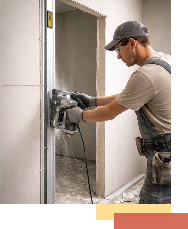 Устройство дверного проема в перегородке в Мариинске