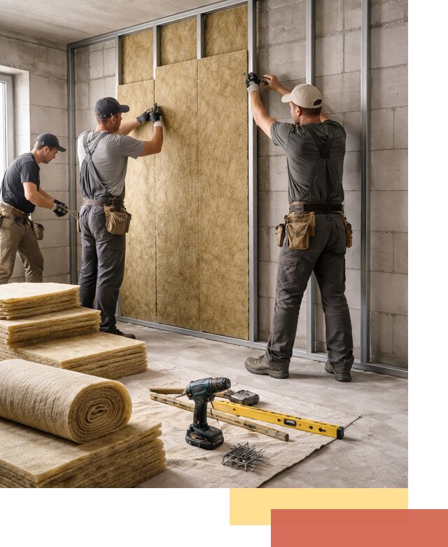 Шумоизоляция перегородок из блоков в Мариинске — монтаж и защита шумоизоляцией